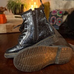 Dr. Martens Kids Glittery Black Boots